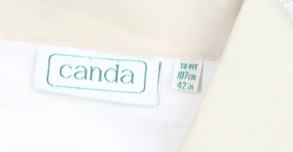 Canda Men's Ivory Short Sleeve Casual Shirt 42 in