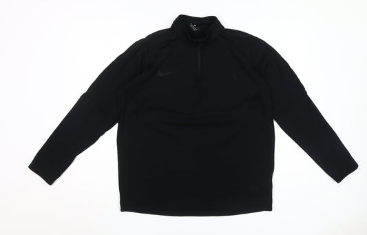 Nike Men's Black 1/4 Zip Pullover Gym Top - Size M