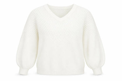Damart Women's White V-Neck Jumper XL