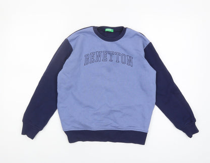 Benetton Boys Blue Sweatshirt 8-9 Years