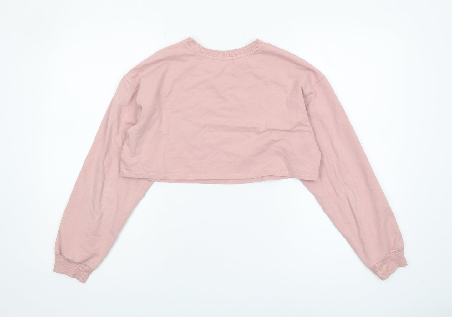 Bershka Women's Pink Pullover Sweatshirt S, Casual Cotton