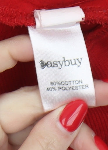 Easybuy Men's Red XL Pullover Sweatshirt with Logo