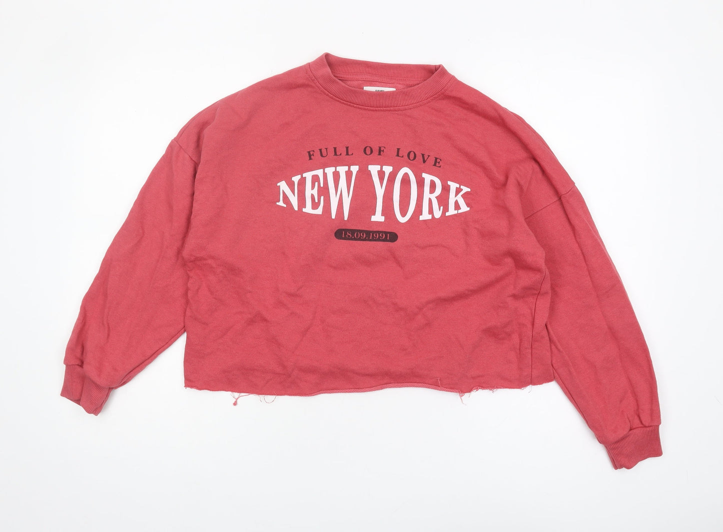 Womens UK Size S Pull&Bear Red Pullover Sweatshirt