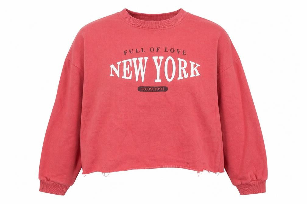 Womens UK Size S Pull&Bear Red Pullover Sweatshirt