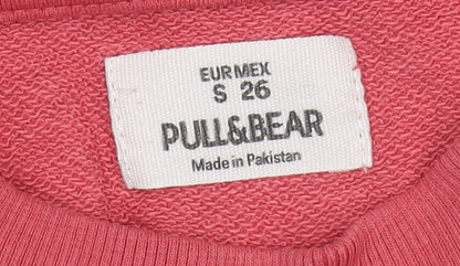 Womens UK Size S Pull&Bear Red Pullover Sweatshirt