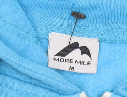 More Mile Blue Unisex Full Zip Hoodie M Activewear