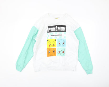 Pokemon Boys Graphic Print Sweatshirt 13-14 Years White