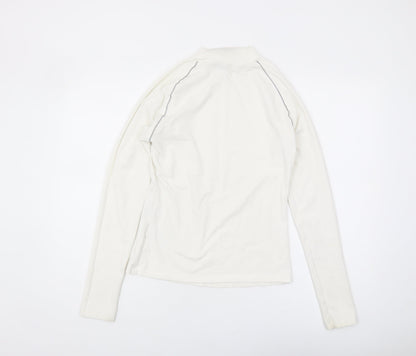 Adidas Women's White Long Sleeve Mock Neck Top