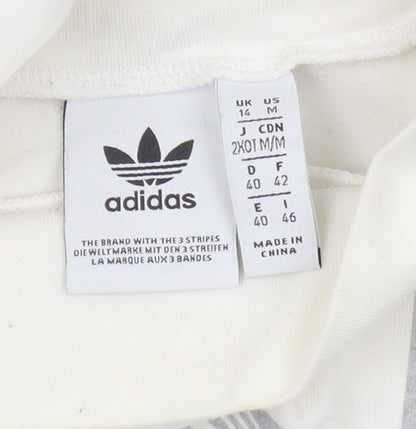 Adidas Women's White Long Sleeve Mock Neck Top