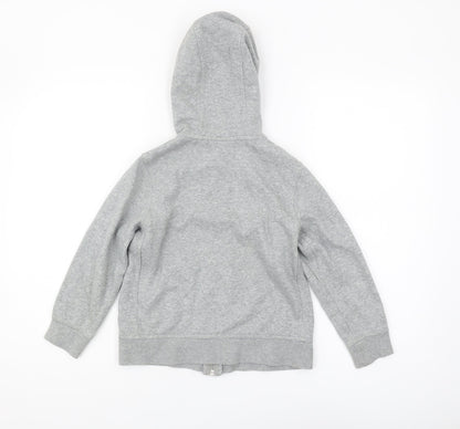 Nike Boys Grey Full Zip Hoodie - XS, Lightweight Logo