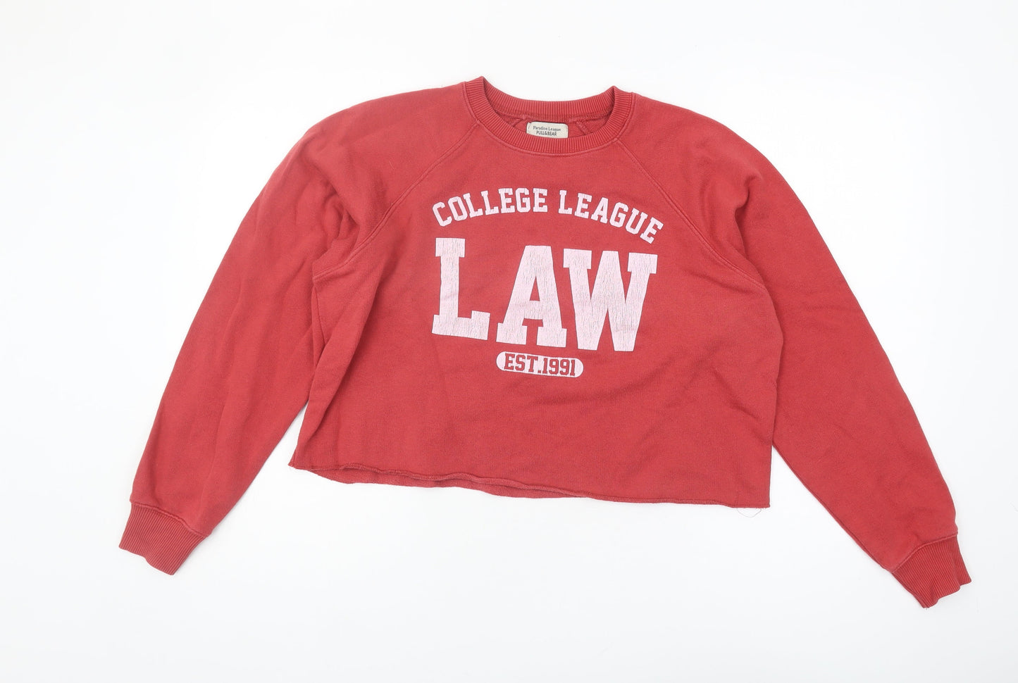 Womens UK Size 8 Pull&Bear Red Pullover Sweatshirt