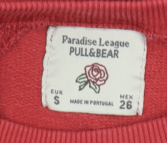 Womens UK Size 8 Pull&Bear Red Pullover Sweatshirt