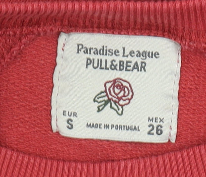 Womens UK Size 8 Pull&Bear Red Pullover Sweatshirt