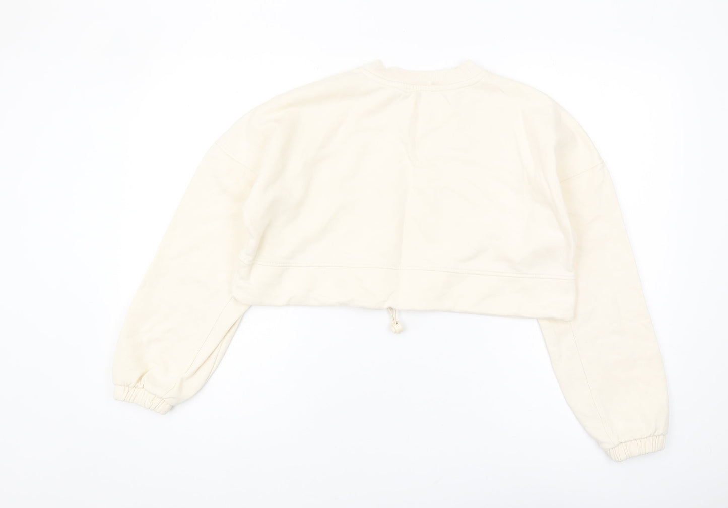 Zara Women's Ivory Crew Neck Sweatshirt - Size S