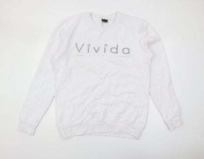 Vivida Lifestyle Men's White Pullover Sweatshirt - L