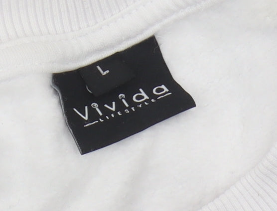 Vivida Lifestyle Men's White Pullover Sweatshirt - L