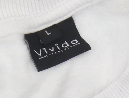 Vivida Lifestyle Men's White Pullover Sweatshirt - L