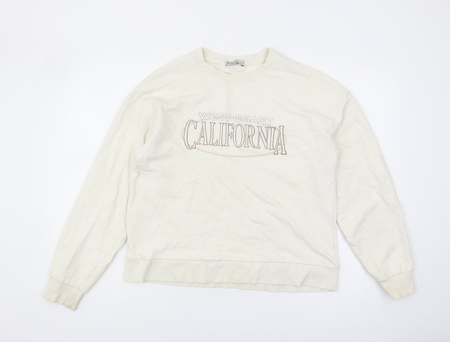 Stradivarius Women’s Ivory Pullover Sweatshirt M