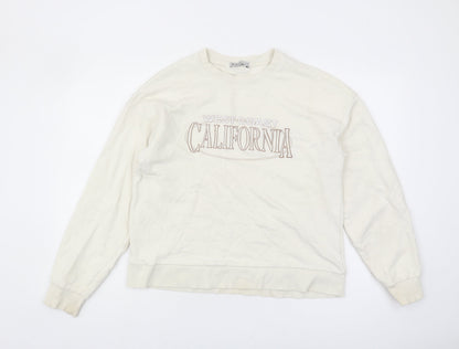 Stradivarius Women’s Ivory Pullover Sweatshirt M