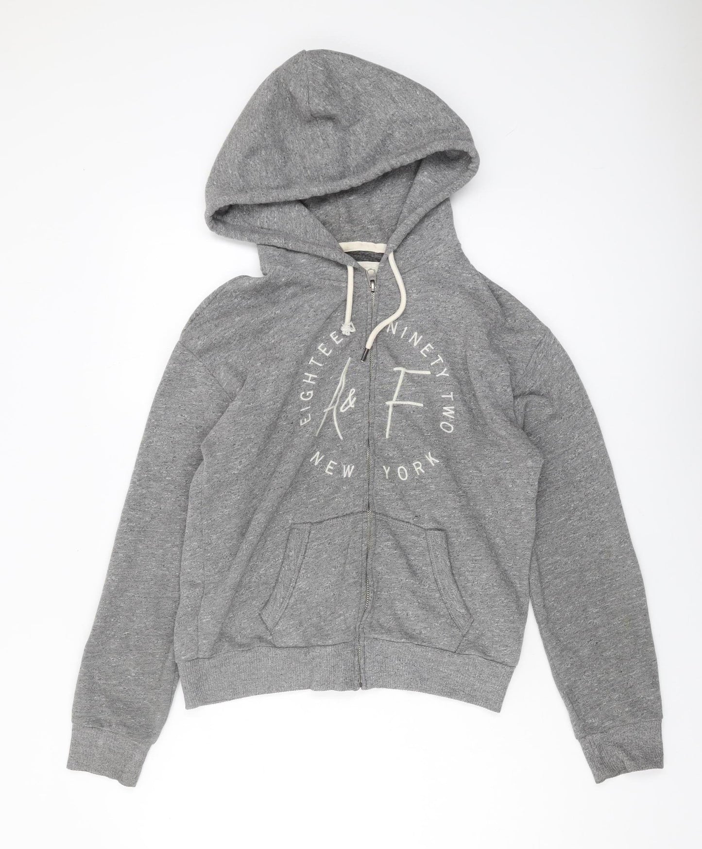 Abercrombie & Fitch Women's Grey Full Zip Hoodie S