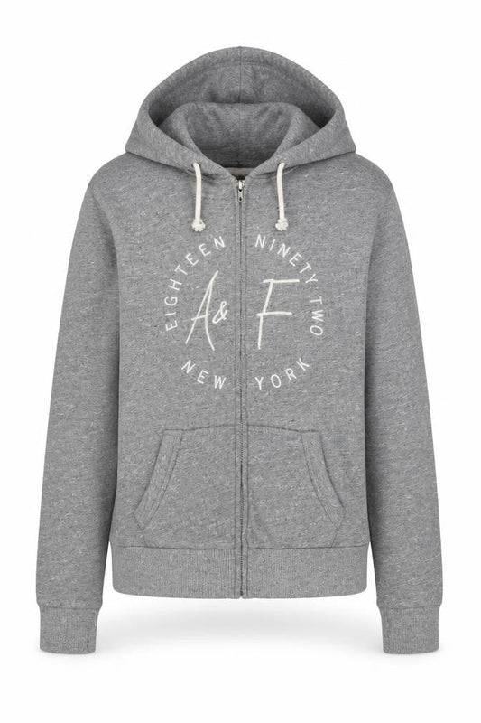 Womens UK Size S Abercrombie & Fitch Grey Full Zip Hoodie