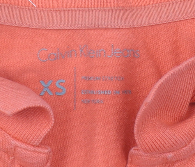 Womens UK Size XS Calvin Klein Jeans Orange  Polo