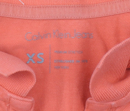 Womens UK Size XS Calvin Klein Jeans Orange  Polo