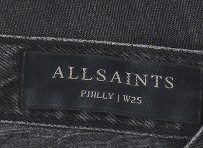 AllSaints Women’s Grey Ankle Jeans Size 25 Embroidered