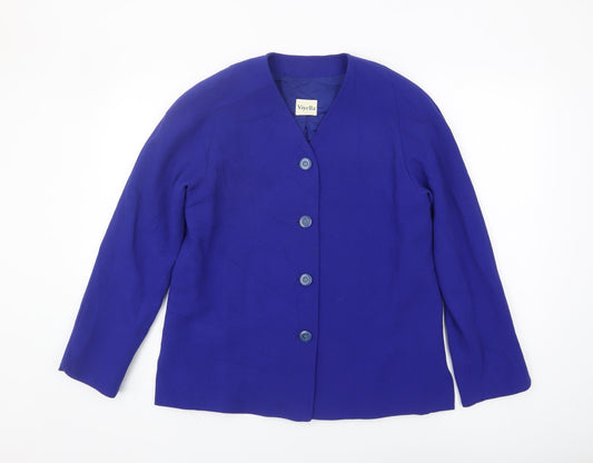 Viyella Women's Blue Blazer UK 10, Single-Breasted