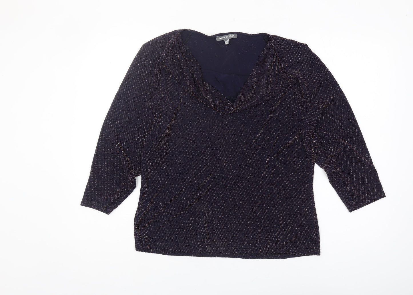 Laura Ashley Women's Black Cowl Neck Top UK 16