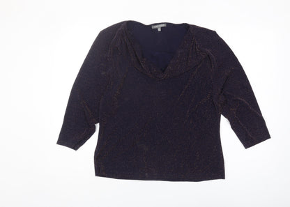 Laura Ashley Women's Black Cowl Neck Top UK 16