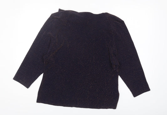 Laura Ashley Women's Black Cowl Neck Top UK 16