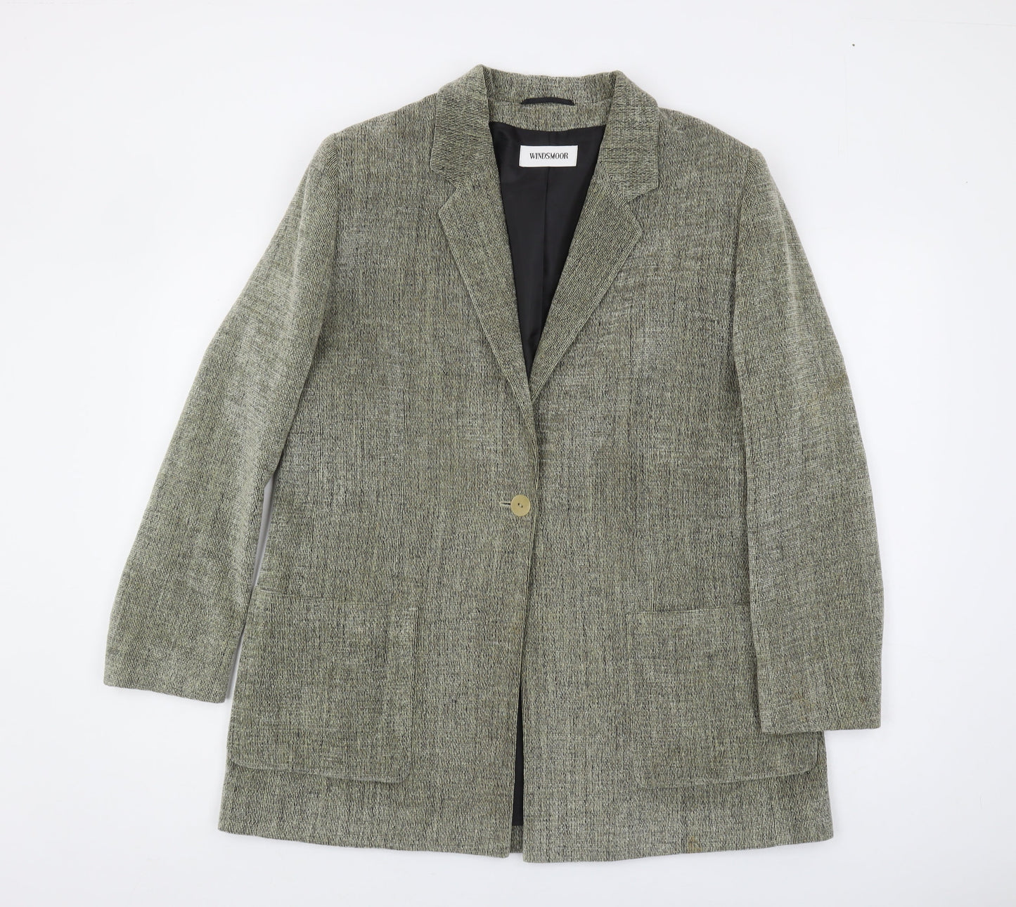 Windsmoor Women's Grey Blazer Size 16 Boucle Notch Lapel
