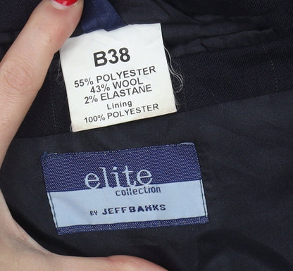 Mens UK Size 38 Jeff Banks Regular Blue Suit Jacket