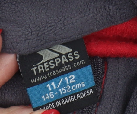 Trespass Boys Red Fleece Sweatshirt 11-12 Yrs Pullover Style