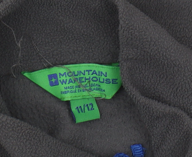 Mountain Warehouse Boys Grey Fleece Sweatshirt, Size 11-12, 1/2 Zip