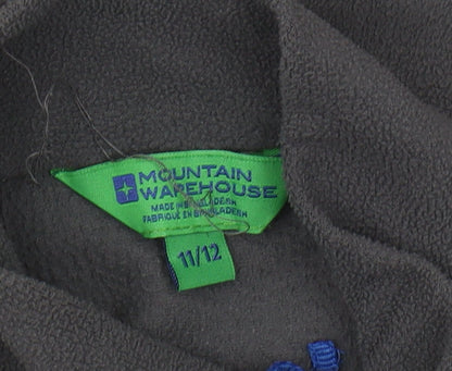 Mountain Warehouse Boys Grey Fleece Sweatshirt, Size 11-12, 1/2 Zip