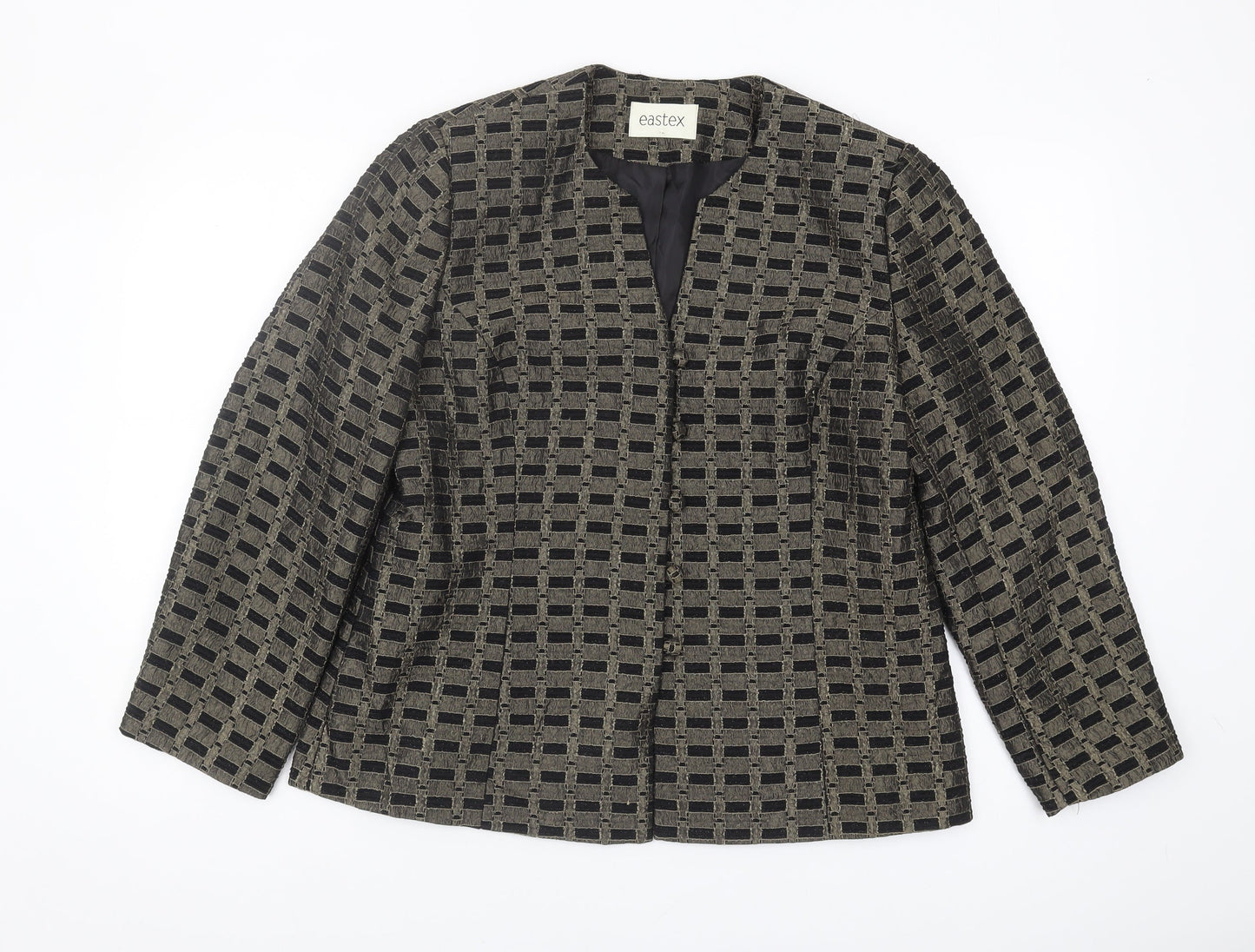Eastex Women's Black Geometric Suit Jacket Size 12