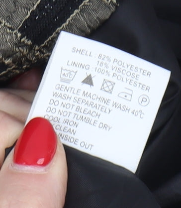 Eastex Women's Black Geometric Suit Jacket Size 12