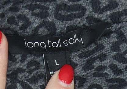 Womens UK Size L Long Tall Sally Grey Basic T-Shirt