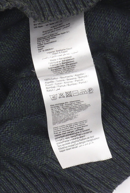 Jack & Jones Mens Green Pullover Jumper M Cotton Casual