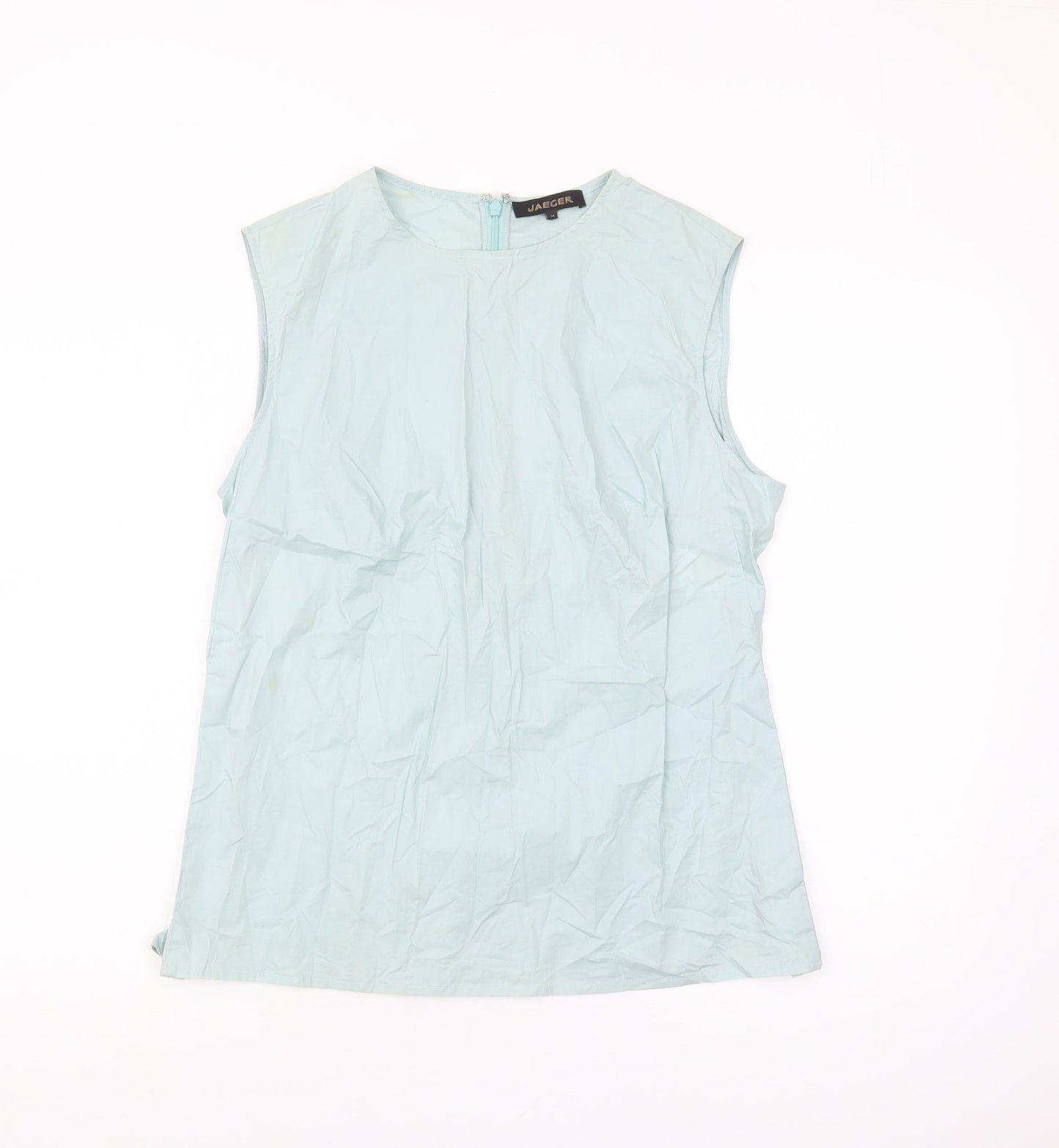 Jaeger Women’s Blue Sleeveless Cotton Top Size 14