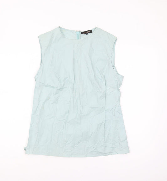 Jaeger Women’s Blue Sleeveless Cotton Top Size 14