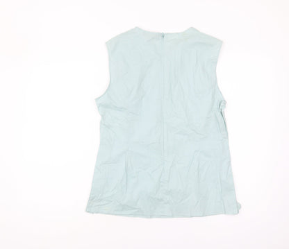 Jaeger Women’s Blue Sleeveless Cotton Top Size 14