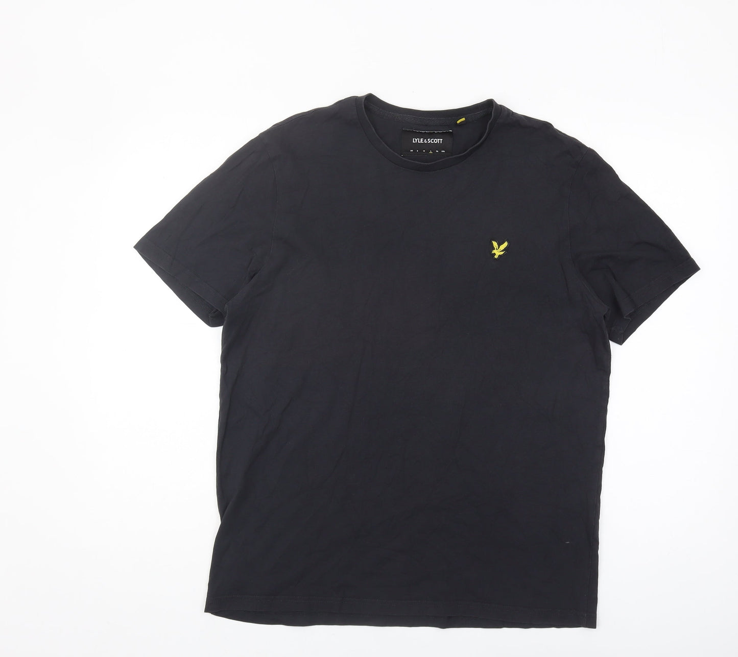 Lyle & Scott Men's Black Cotton T-Shirt, Size L, Crew Neck