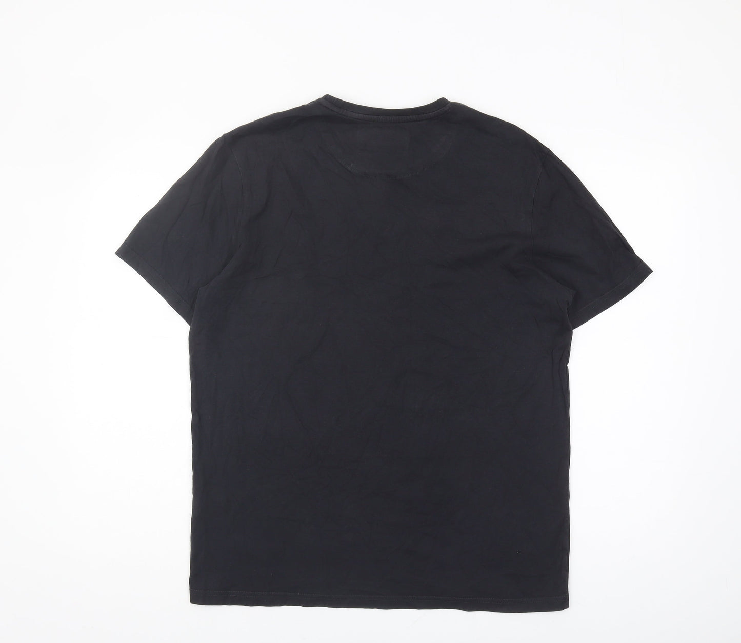 Lyle & Scott Men's Black Cotton T-Shirt, Size L, Crew Neck