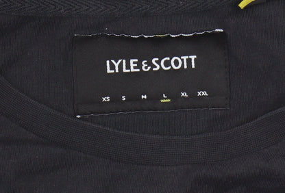 Lyle & Scott Men's Black Cotton T-Shirt, Size L, Crew Neck