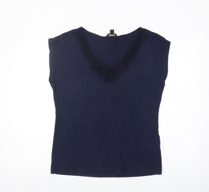 Banana Republic Women's Blue V-Neck Blouse L