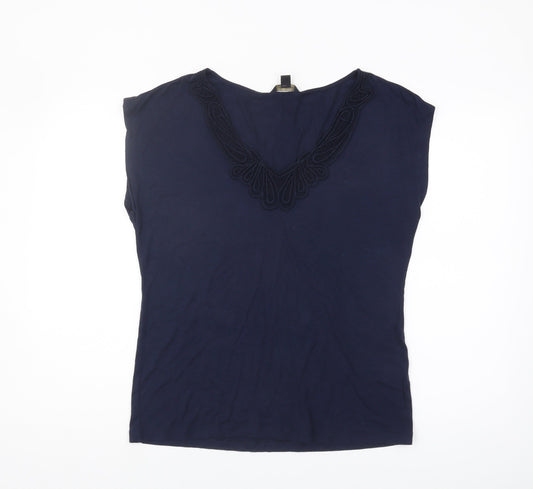 Banana Republic Women's Blue V-Neck Blouse L