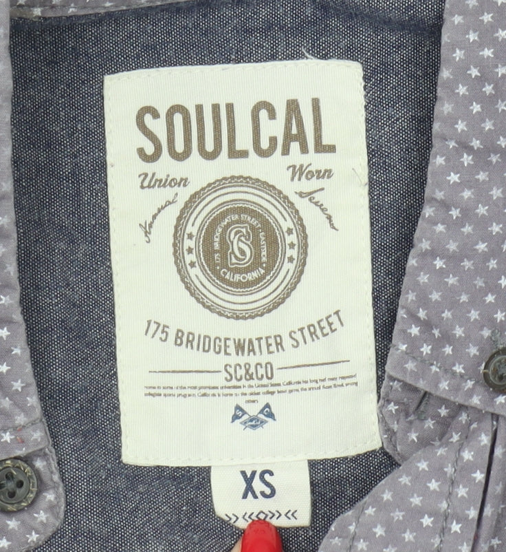 SoulCal Men's Grey XS Short Sleeve Button-Up Shirt